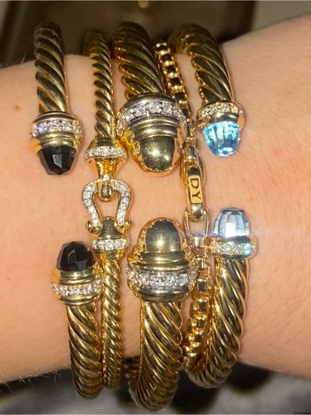 DAVID YURMAN BUCKLE CABLESPIRA® BRACELET 18K Yellow Gold with Diamonds